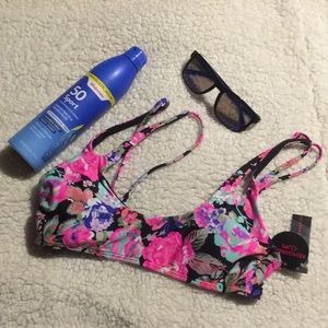 Floral bikini top